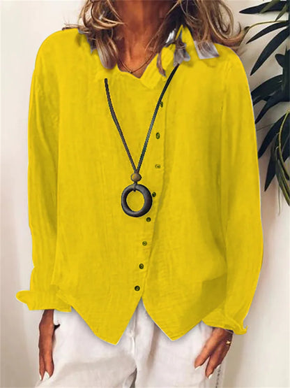 LeRoxy | Asymmetrische Blouse Dames | Elegante Knoopsluiting