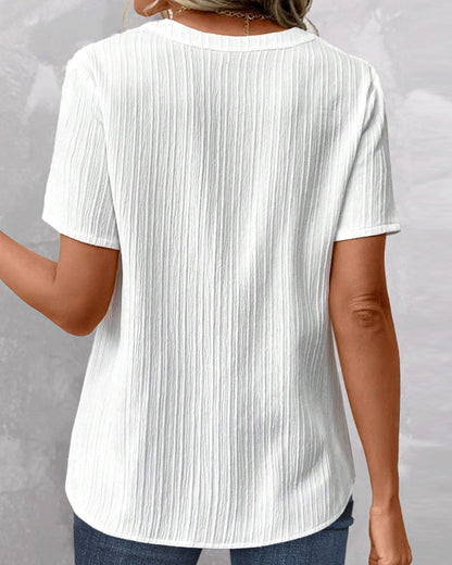 LeRoxy | Effen T-shirt met V-hals voor de Lente en Zomer | Stijlvol en Comfortabel