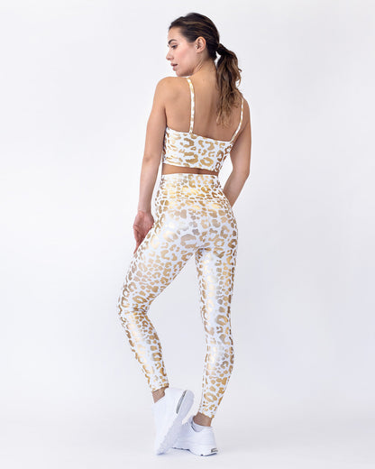 LeRoxy |  Metallic Leopard Leggings | Trendy & Stylish Metallic Animal Print Leggings