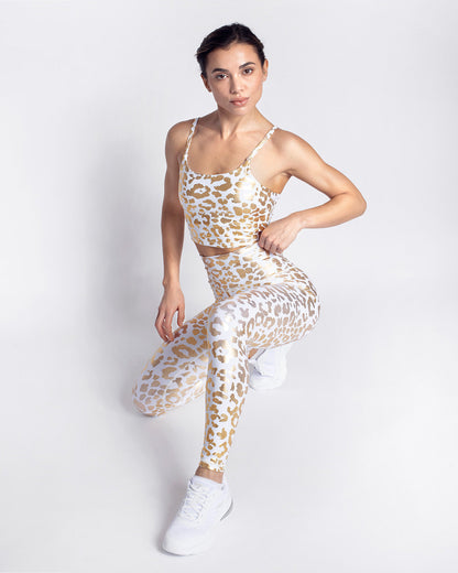 LeRoxy |  Metallic Leopard Leggings | Trendy & Stylish Metallic Animal Print Leggings