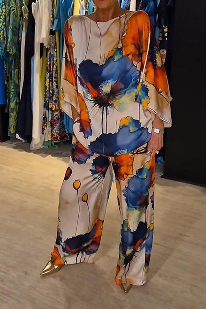LeRoxy | Vloeiende Bloemenprint Outfit Set | Dames Set met Top en Broek/Rok
