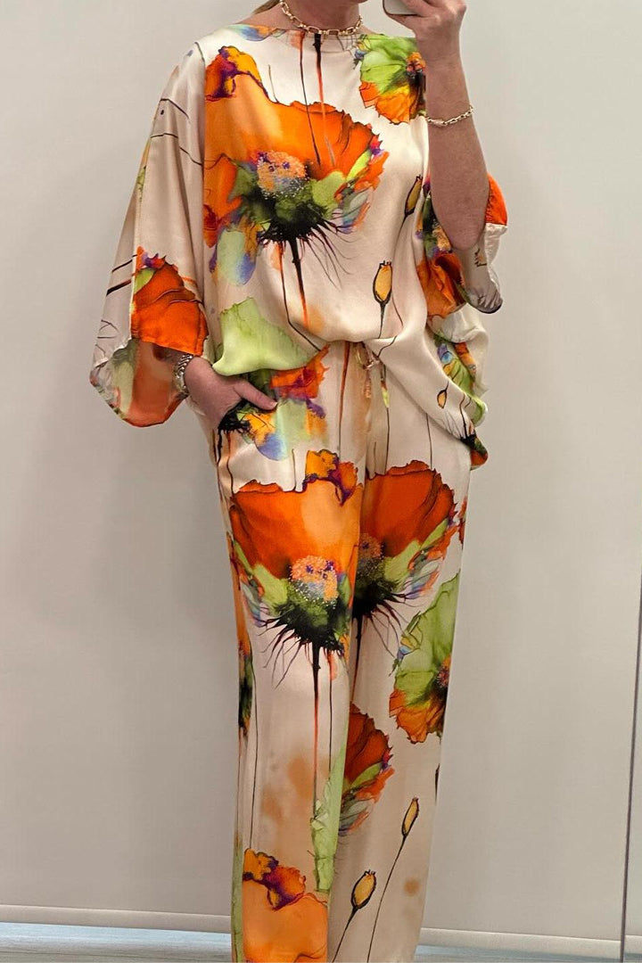 LeRoxy | Vloeiende Bloemenprint Outfit Set | Dames Set met Top en Broek/Rok