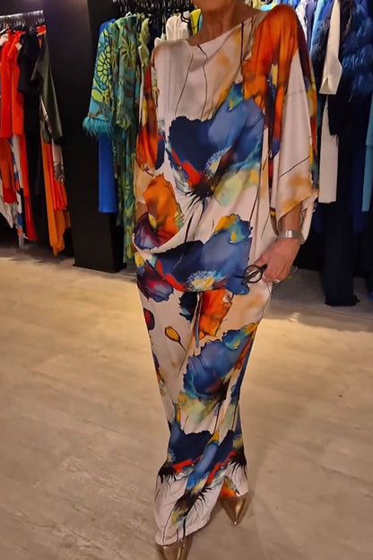 LeRoxy | Vloeiende Bloemenprint Outfit Set | Dames Set met Top en Broek/Rok