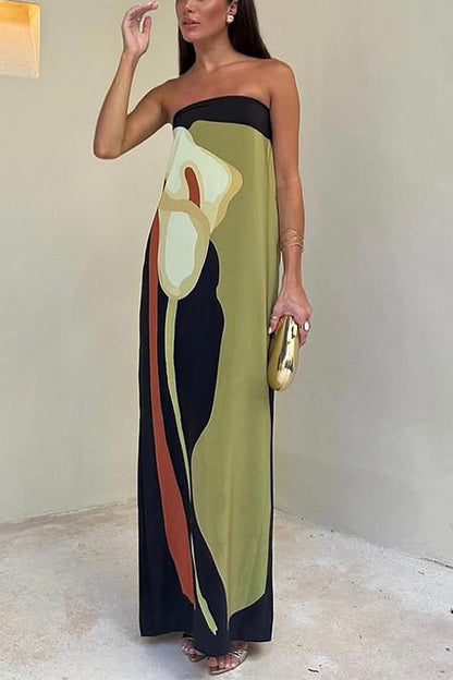 LeRoxy | Strapless Damesjurk met Print en Flatterende Pasvorm