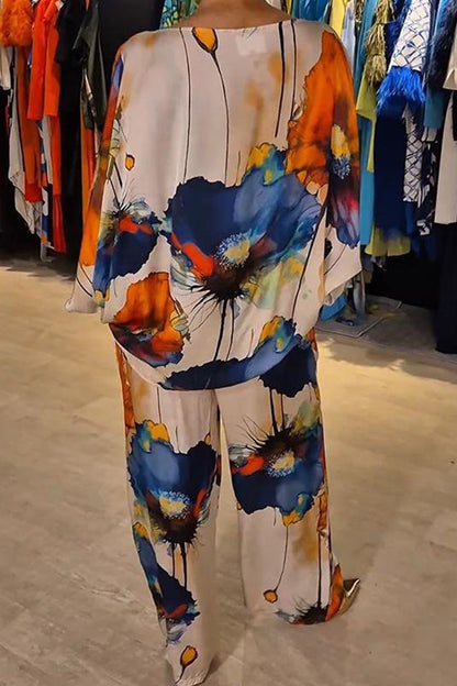 LeRoxy | Vloeiende Bloemenprint Outfit Set | Dames Set met Top en Broek/Rok