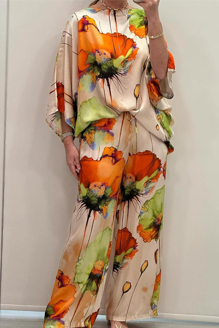 LeRoxy | Vloeiende Bloemenprint Outfit Set | Dames Set met Top en Broek/Rok
