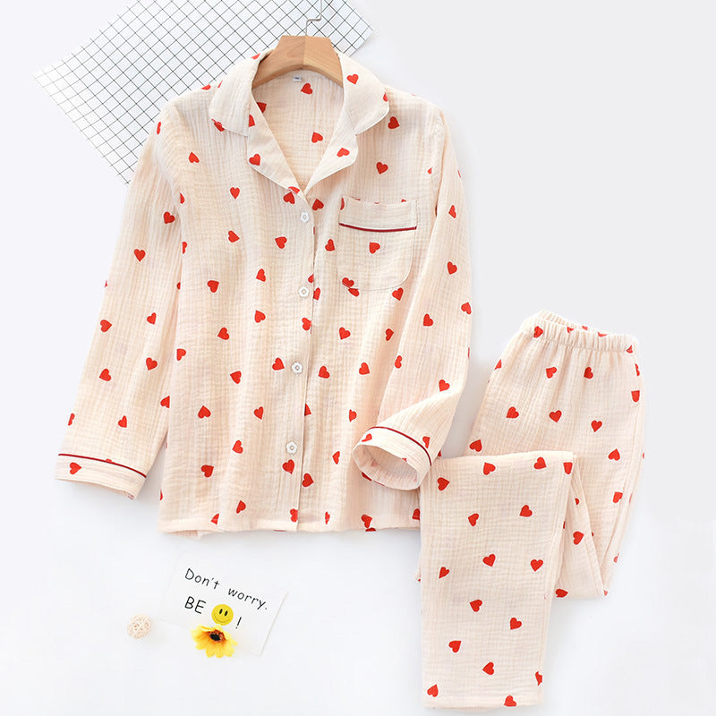 LeRoxy | Dames Pyjama Set van Katoen met Lange Mouwen | Luxe Ontwerp | Comfortabele Nachtkleding