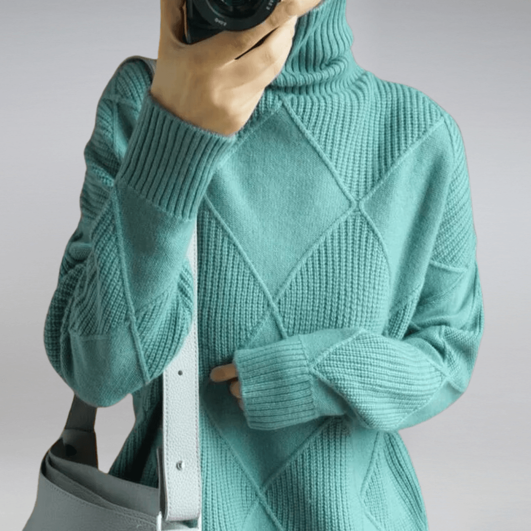 LeRoxy | Coltrui Dames | Zachte Gebreide Trui met Col | Comfortabele Wintertrui