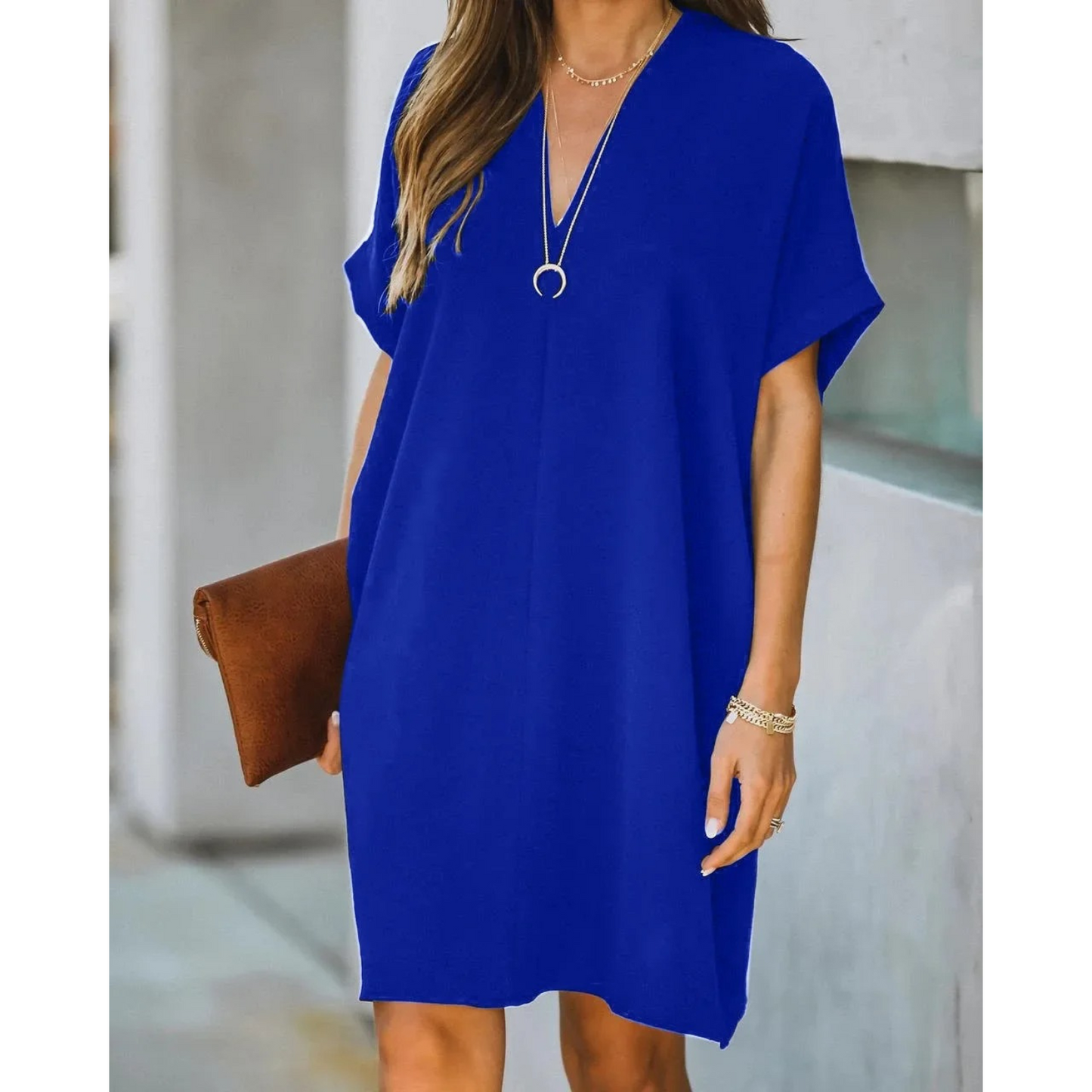 LeRoxy | Zwarte V-Hals Strandjurk | Elegante & Comfortabele Zomerjurk