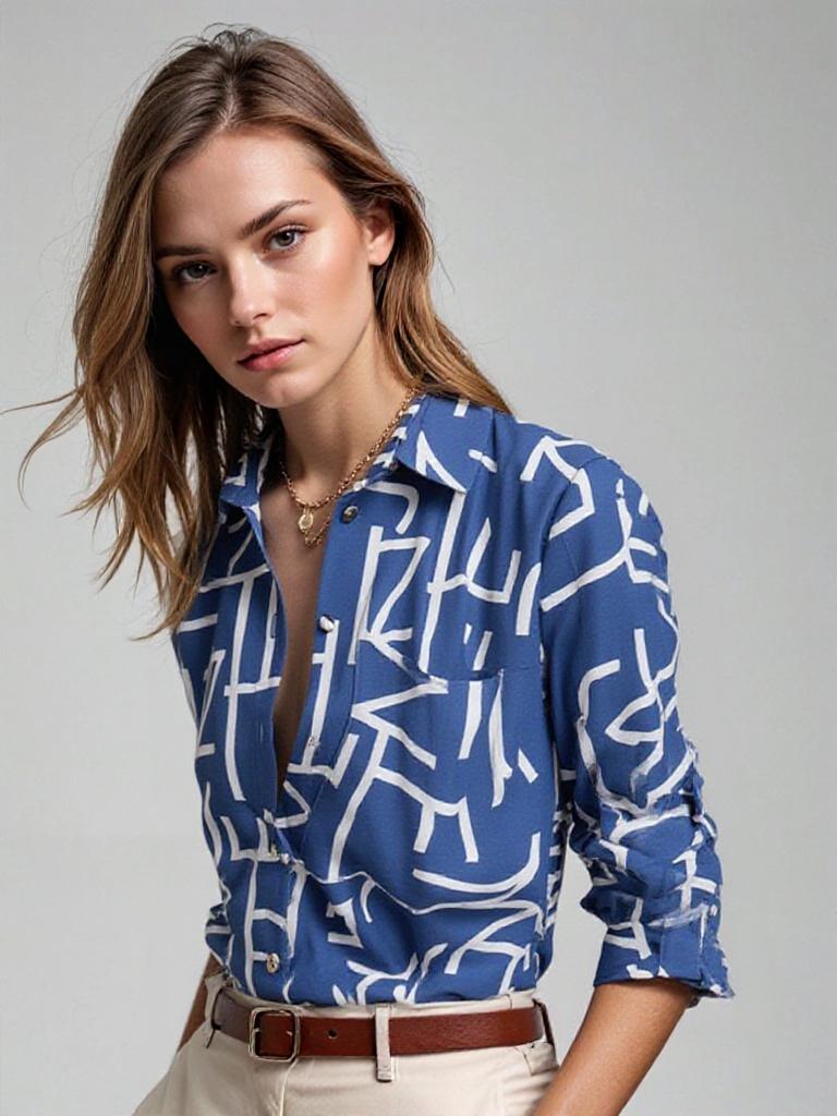 LeRoxy | Smart Casual Damesblouse met Omslagkraag | Verkrijgbaar in Diverse Kleuren en Patronen