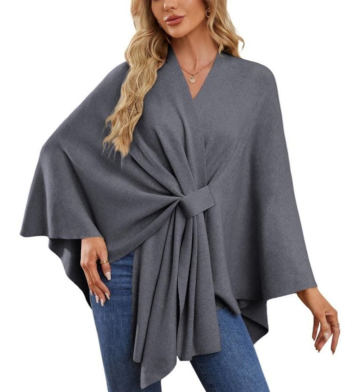 LeRoxy | Dames Poncho met Open Voorzijde en Zachte Sjaal | Comfortabele Elegante Trui