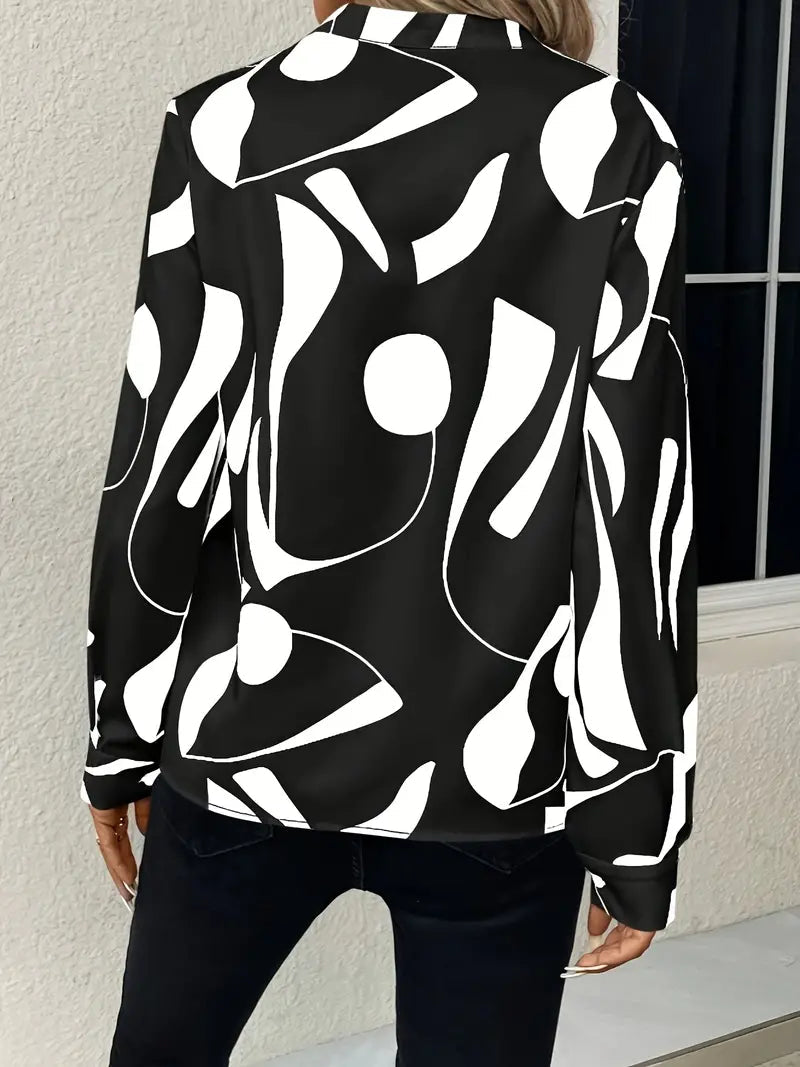 LeRoxy | Elegante Blouse met Opstaande Kraag en Print | Stijlvolle Mode voor Elke Gelegenheid