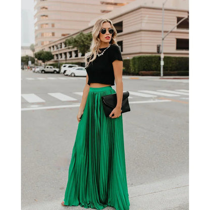 LeRoxy | Vouwrok Maxi | Elegante Lange Rok voor een Stijlvolle en Gracieuze Look