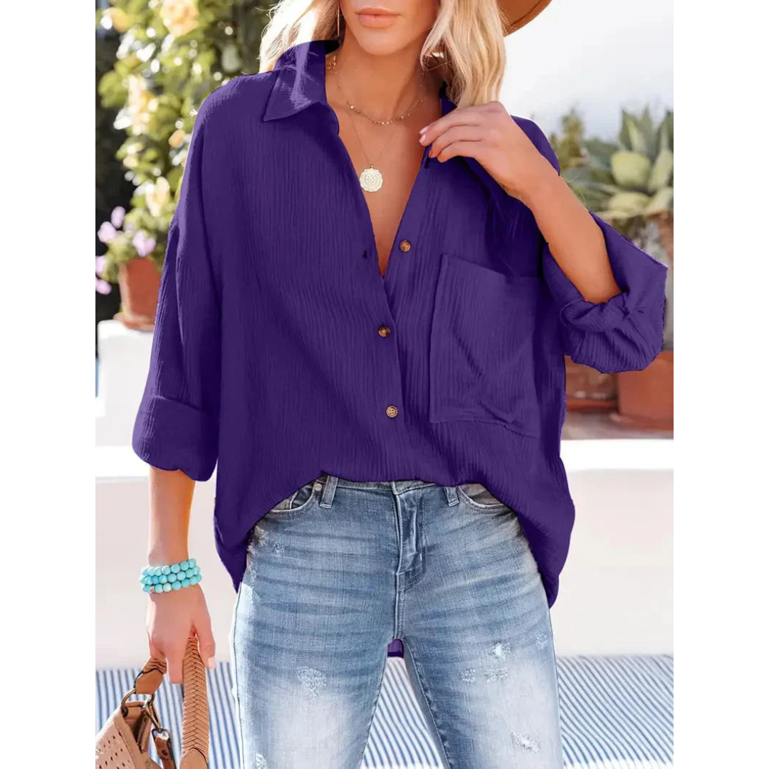 LeRoxy | Dames Casual Overhemd met Knopen | Luchtig en Comfortabel