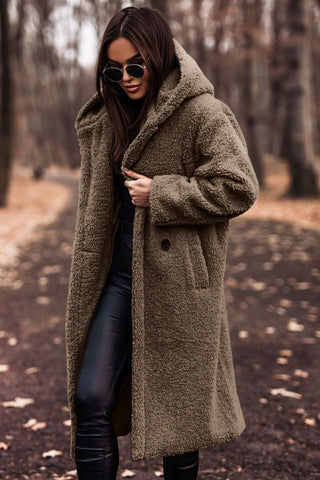 LeRoxy | Dames Lange Teddy Jas met Capuchon | Warme Winterjas