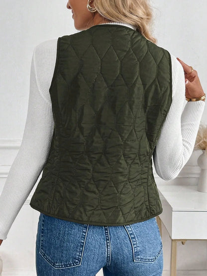 LeRoxy | Dames Gewatteerd Vest met Omgekeerd Lam | Warm Gevoerd Bodywarmer