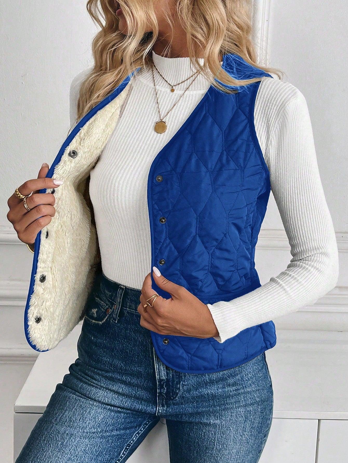 LeRoxy | Dames Gewatteerd Vest met Omgekeerd Lam | Warm Gevoerd Bodywarmer