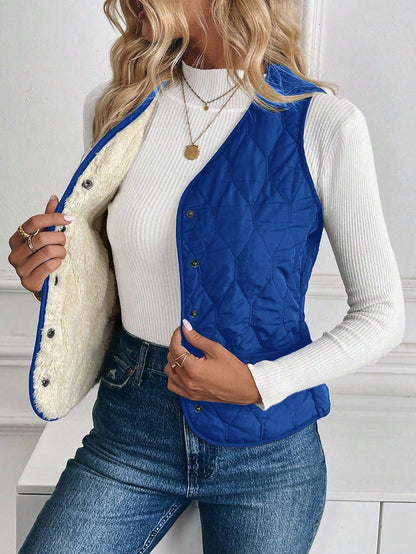 LeRoxy | Dames Gewatteerd Vest met Omgekeerd Lam | Warm Gevoerd Bodywarmer