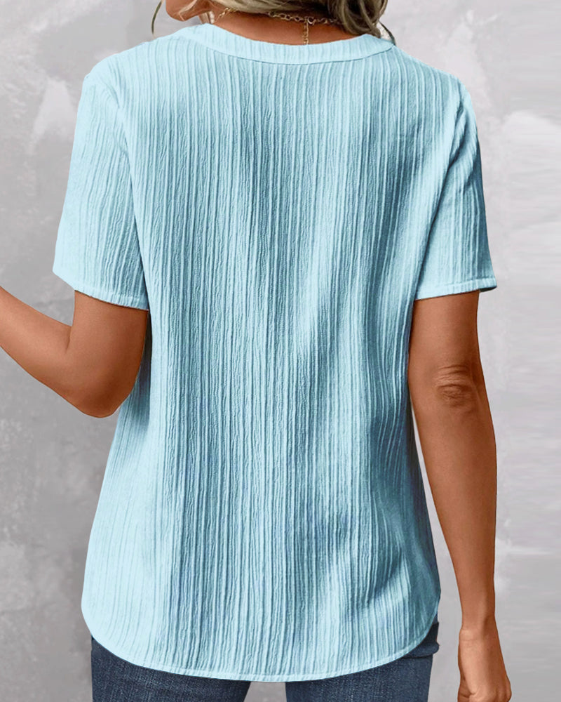 LeRoxy | Effen T-shirt met V-hals voor de Lente en Zomer | Stijlvol en Comfortabel