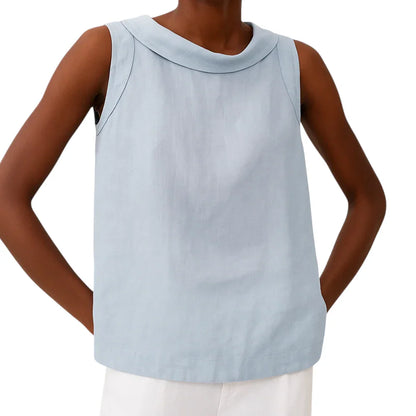 LeRoxy | Dames Mouwloze Top met Verfijnde Achterkraag | Zomer Blouse