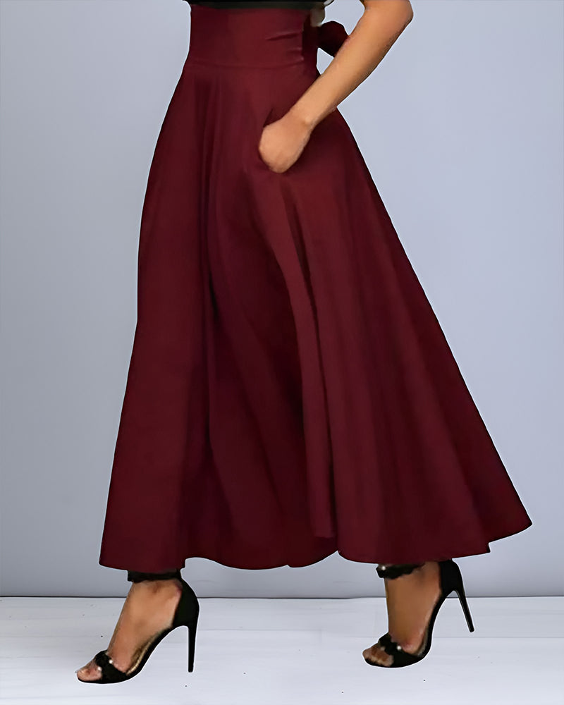 LeRoxy | Maxi Rok Dames | Stijlvolle Hoge Taille met Geplooid Ontwerp voor Elegante Look