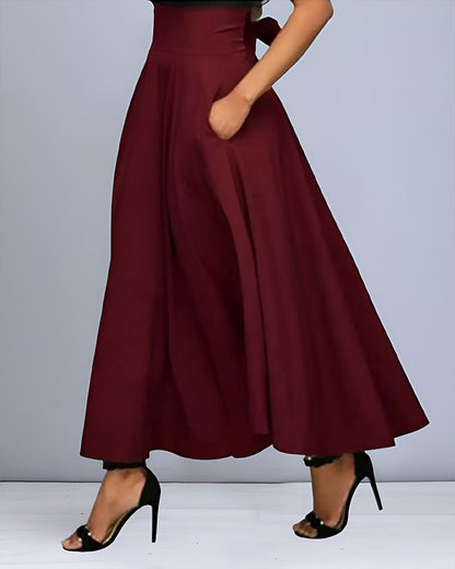 LeRoxy | Maxi Rok Dames | Stijlvolle Hoge Taille met Geplooid Ontwerp voor Elegante Look
