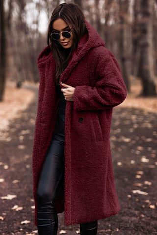 LeRoxy | Dames Lange Teddy Jas met Capuchon | Warme Winterjas