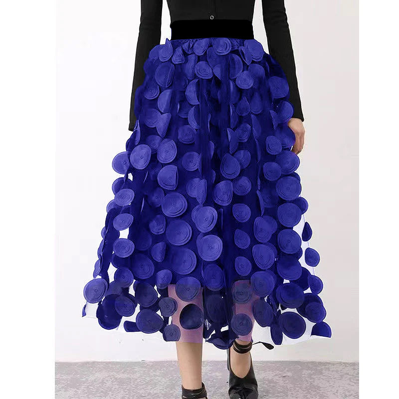 LeRoxy | Gelaagde Tule Midi Rok | Elegante Damesrok met Decoratieve Stippen | Perfect voor Feest & Casual