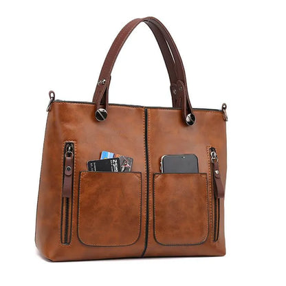 LeRoxy |  Dames Schoudertas | Vintage Leren Handtas van Echt Leer