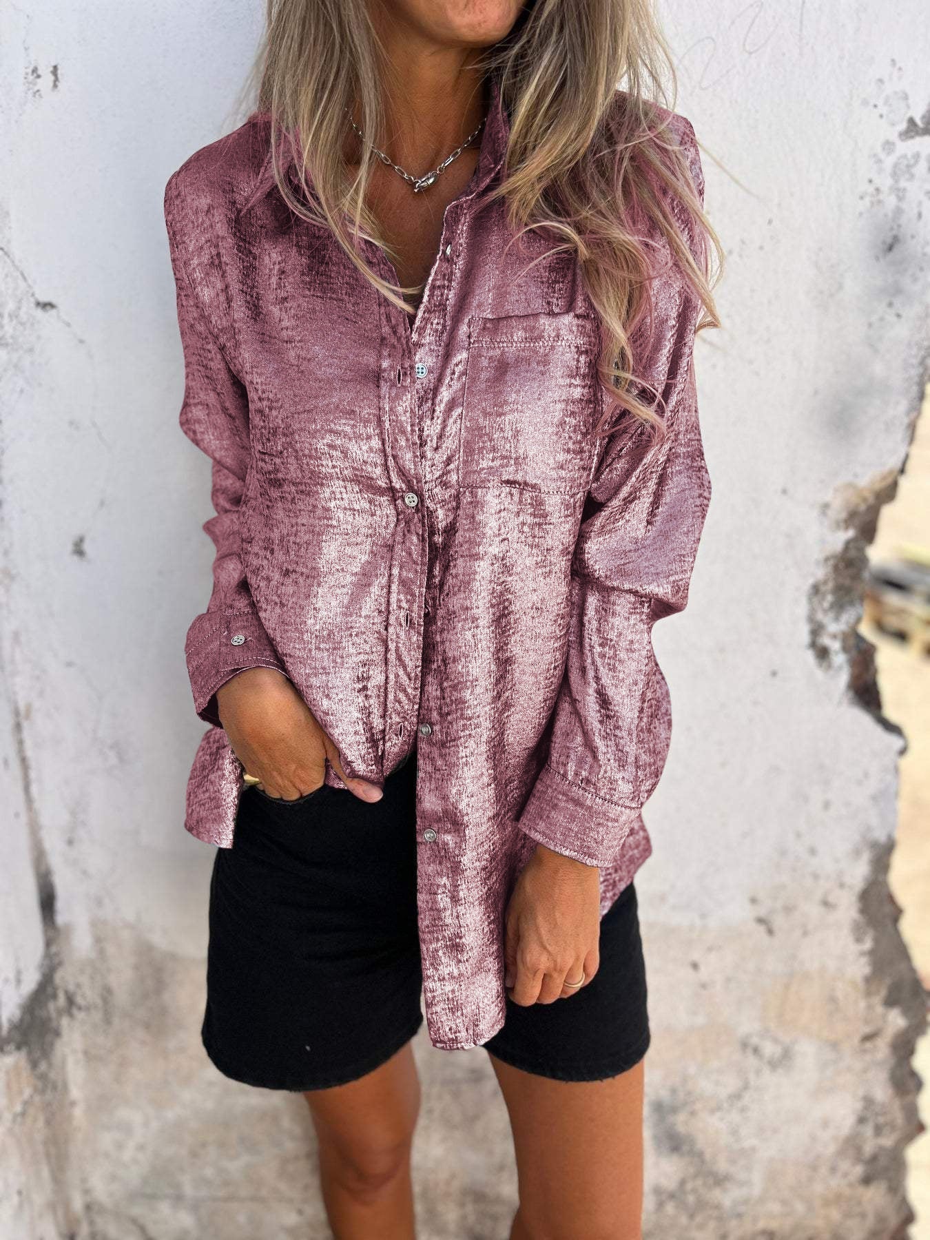 LeRoxy | Metalen Blouse | Een Trendy en Strakke Look voor Elke Gelegenheid
