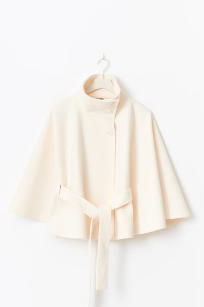 LeRoxy | Dames Capejas | Hoge Kraag, Ceintuur & Elegante Cape-mouwen