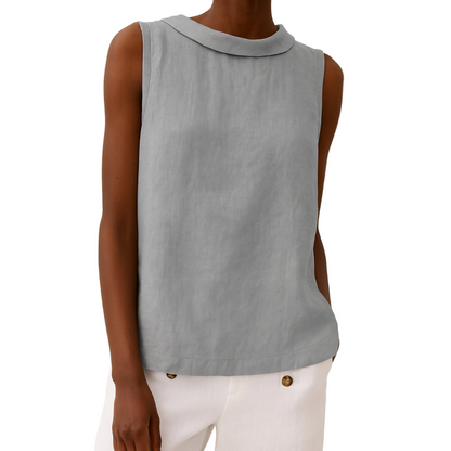 LeRoxy | Dames Mouwloze Top met Verfijnde Achterkraag | Zomer Blouse