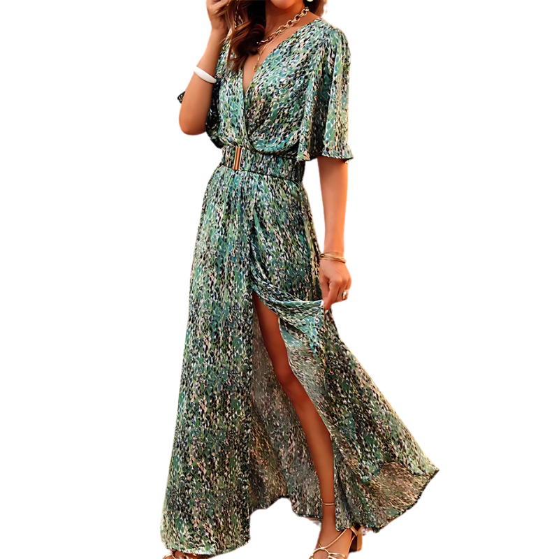 LeRoxy | Zomerse Overslag Maxi Jurk | Lichtgewicht & Comfortabel voor Zomer