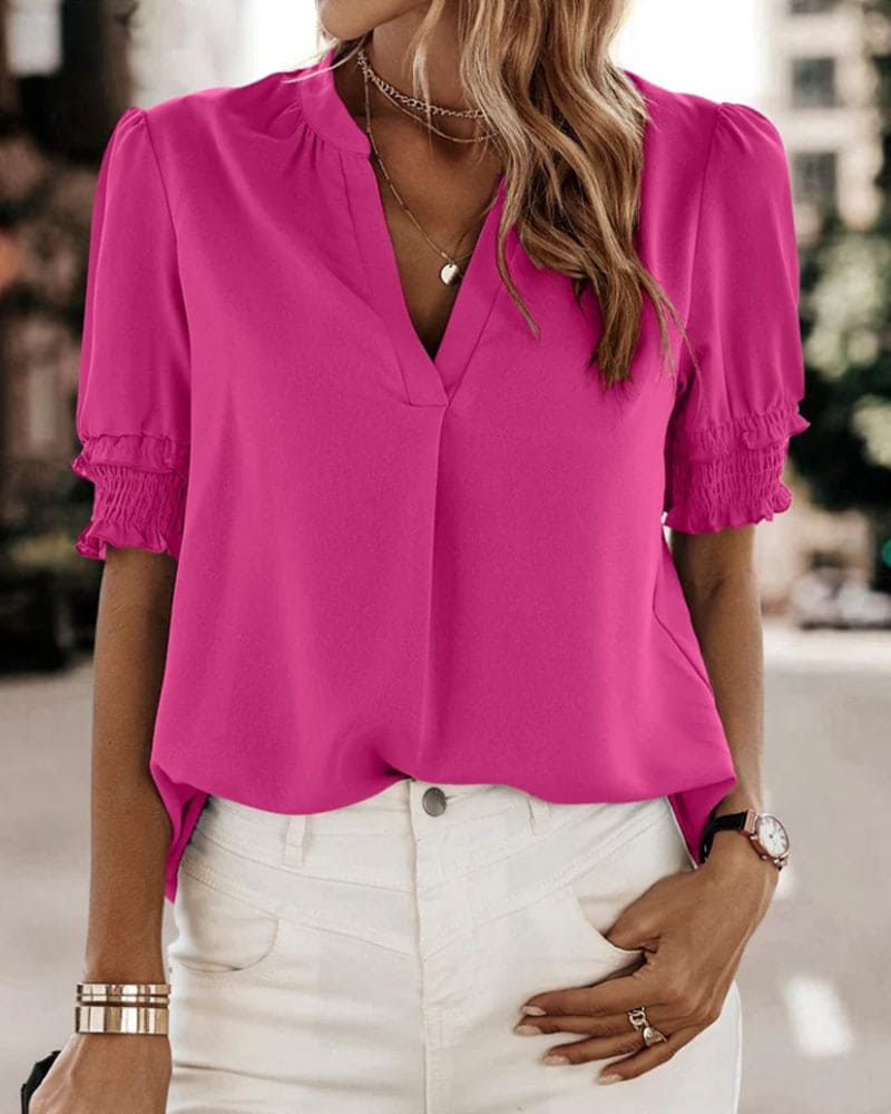 LeRoxy | Dames V-hals blouse | stijlvolle en comfortabele top