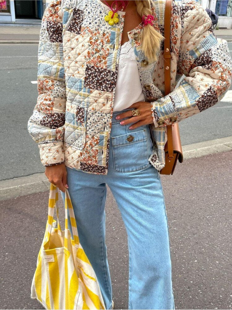 LeRoxy | Boho Dames Lichte Zomerjasje | Patchwork & Bloemenprint