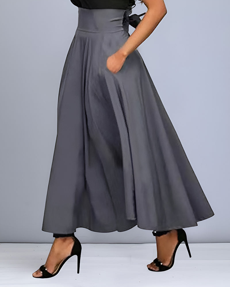 LeRoxy | Maxi Rok Dames | Stijlvolle Hoge Taille met Geplooid Ontwerp voor Elegante Look