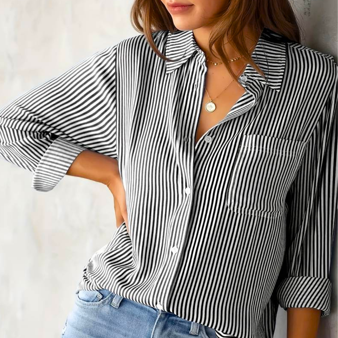 LeRoxy | Damesblouse met knoopsluiting in klassiek design, gemaakt voor comfort