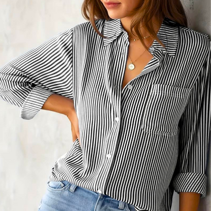 LeRoxy | Damesblouse met knoopsluiting in klassiek design, gemaakt voor comfort