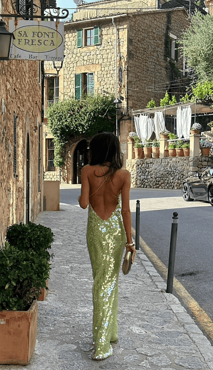 LeRoxy | Lange Maxi Jurk met Glitter | Stralende Feestjurk voor Dames