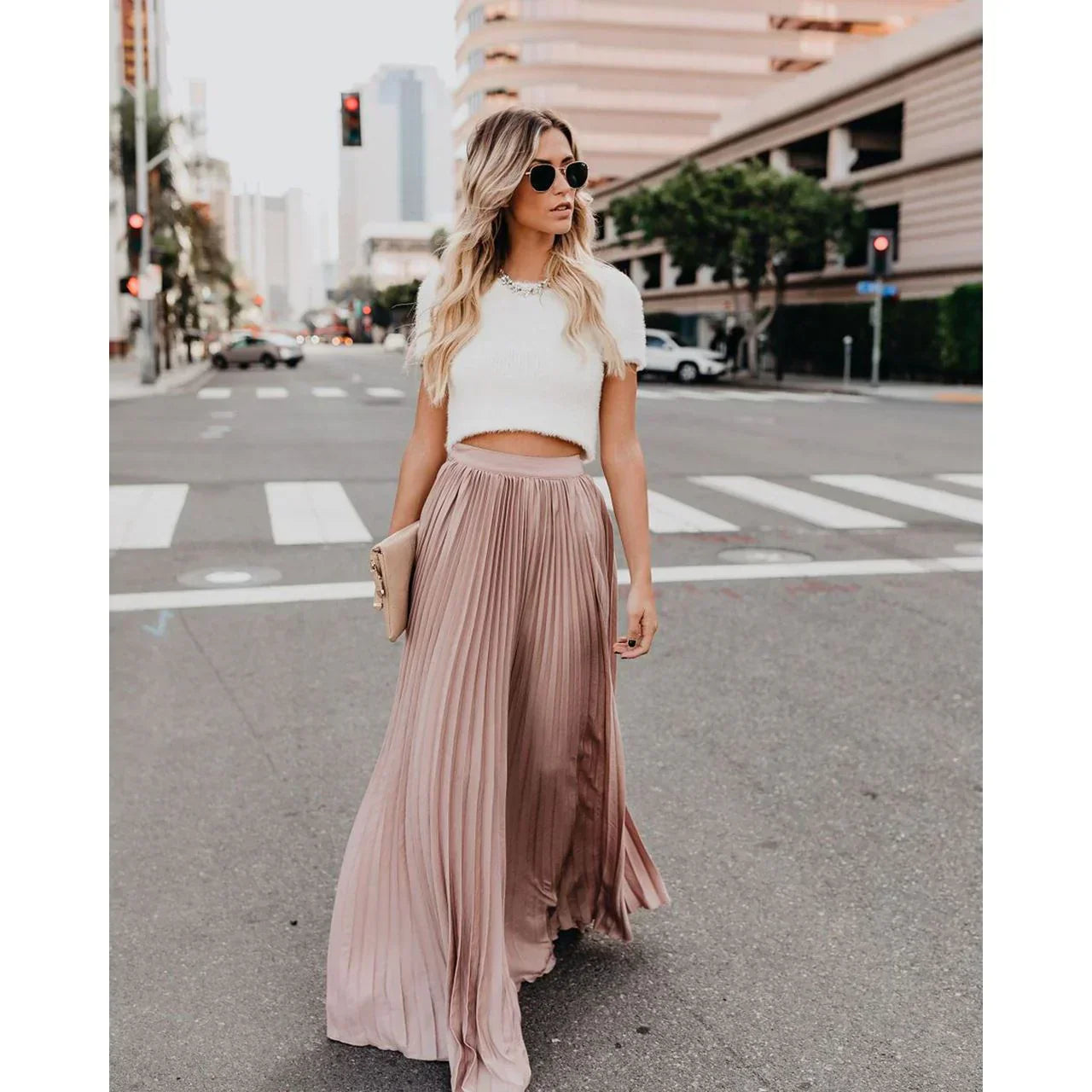 LeRoxy | Vouwrok Maxi | Elegante Lange Rok voor een Stijlvolle en Gracieuze Look