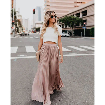 LeRoxy | Vouwrok Maxi | Elegante Lange Rok voor een Stijlvolle en Gracieuze Look