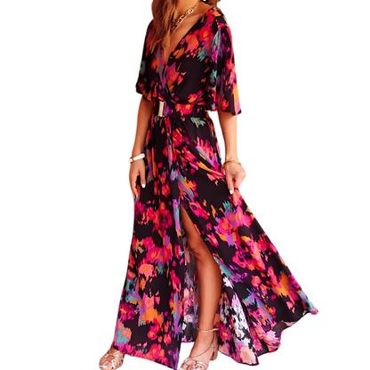 LeRoxy | Zomerse Overslag Maxi Jurk | Lichtgewicht & Comfortabel voor Zomer