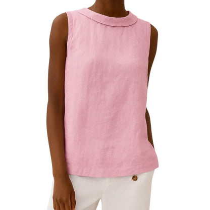 LeRoxy | Dames Mouwloze Top met Verfijnde Achterkraag | Zomer Blouse
