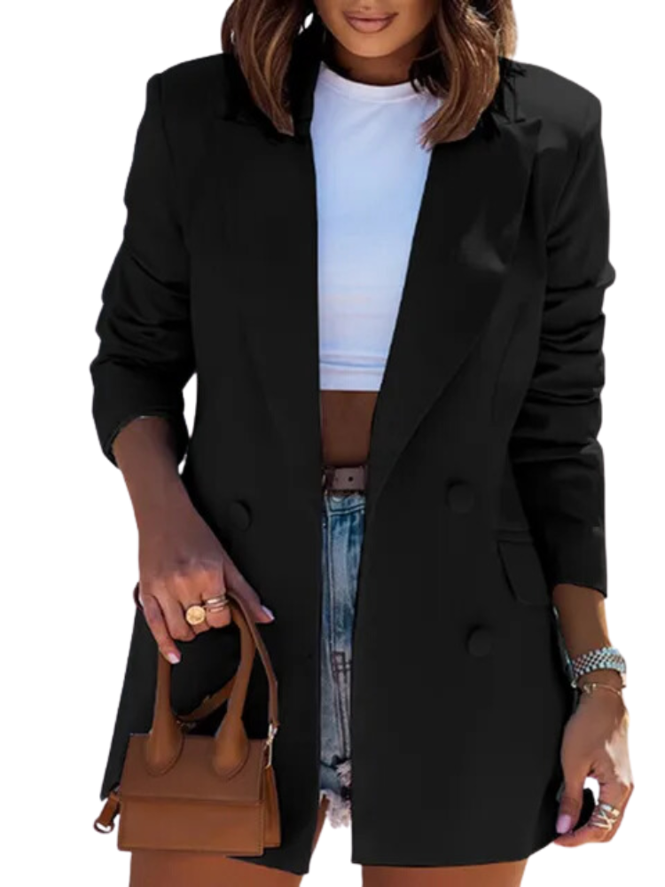 LeRoxy | Elegante Lange Dames Blazer | Stijlvolle Formele Jas voor Vrouwen