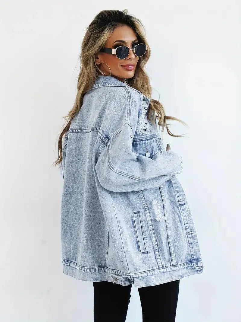 LeRoxy | Oversized Dames Jeansjack | Waterdicht, Gevoerd & Comfortabel