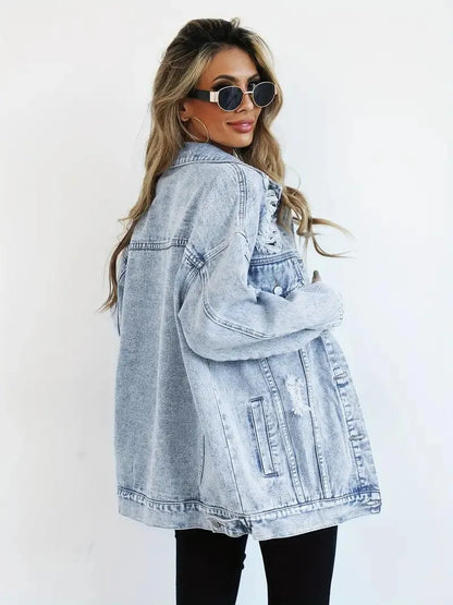 LeRoxy | Oversized Dames Jeansjack | Waterdicht, Gevoerd & Comfortabel