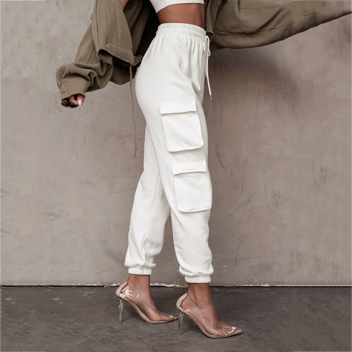 LeRoxy | Dames Cargo Broek Hoge Taille | Stretchmix, Relaxte Pasvorm, Zakjes