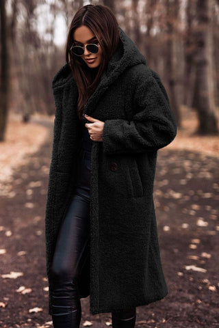 LeRoxy | Dames Lange Teddy Jas met Capuchon | Warme Winterjas