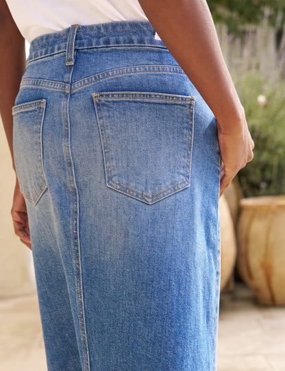 LeRoxy | Denim Maxi Rok | Stijlvolle Lichtblauwe Dames Denimrok voor een Trendy Look