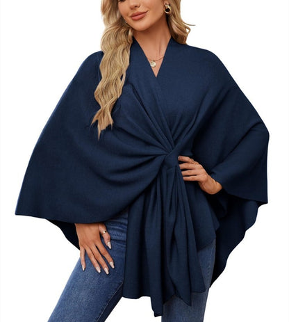 LeRoxy | Dames Poncho met Open Voorzijde en Zachte Sjaal | Comfortabele Elegante Trui